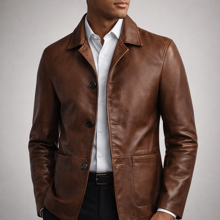 Harlan Leather Blazer