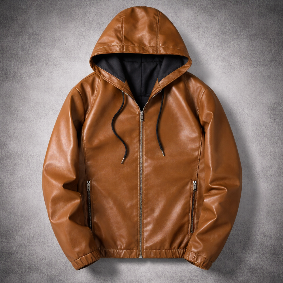 Callum Leather Hoodie