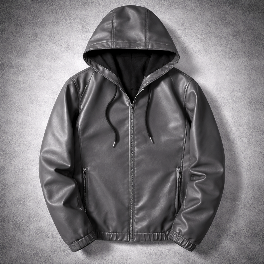 Callum Leather Hoodie