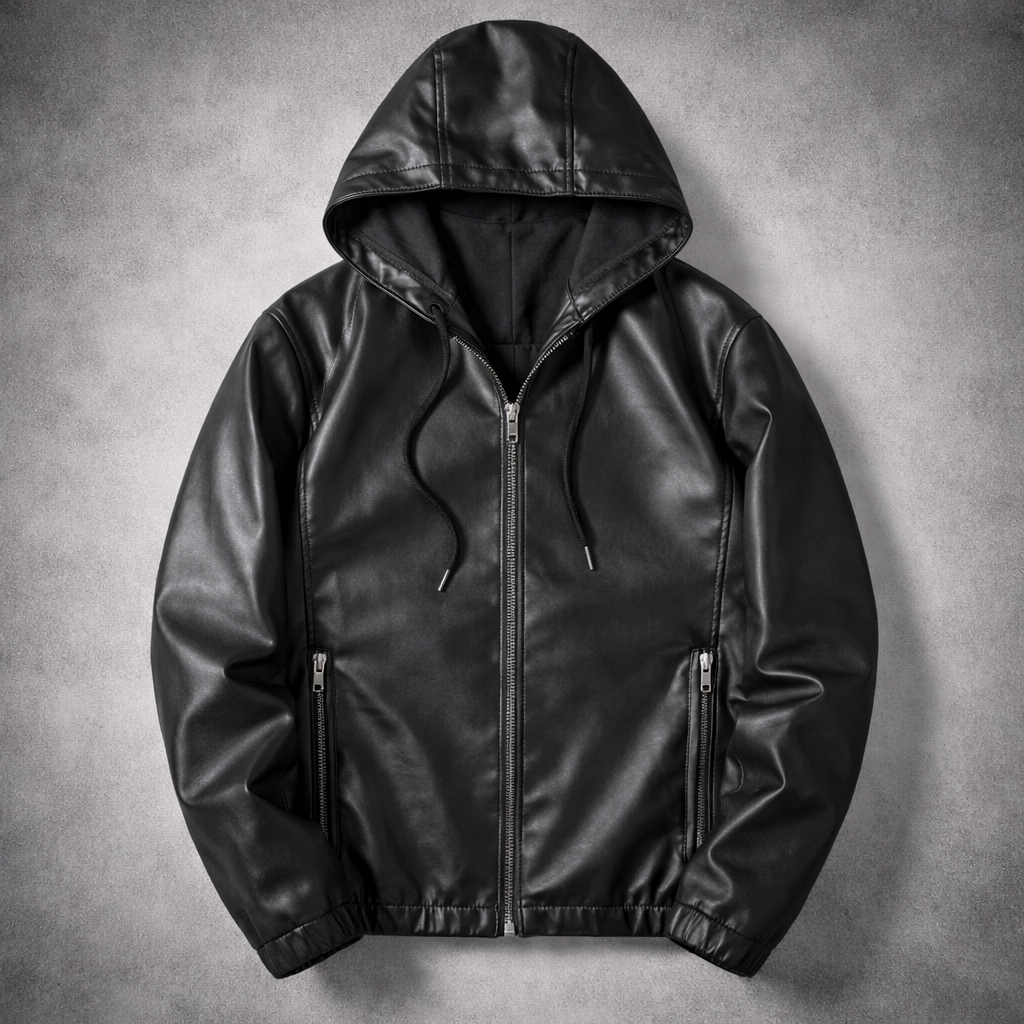 Callum Leather Hoodie