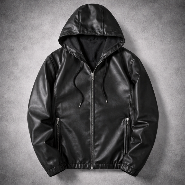 Callum Leather Hoodie